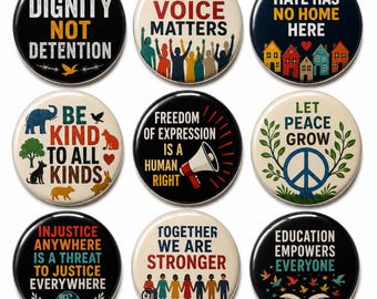 Peace Inclusion Activist Pin, Social Awareness Gift Button, Refugee Support Pin, Humanity  Activist Gift for Inclusion, equality movement