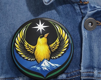 Washington State Bird Rebel Alliance Pin Button, WA Activist Badge, State Pride Political Protest Lapel Pin Gift