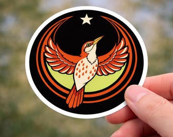 Georgia State Bird Resistance Kiss Cut Vinyl Sticker, Symbolic Vigilance Emblem Decal, GA State Pride Activist Laptop Car Sticker