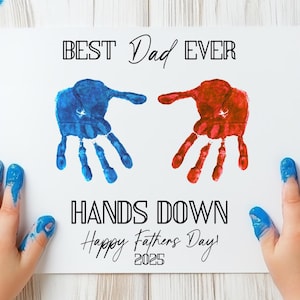 Handprint Art for Daddy, Father’s Day Gift from Toddler, DIY Keepsake Printable, Cute Handprint art, Baby Gift for Daddy, First Father’s Day
