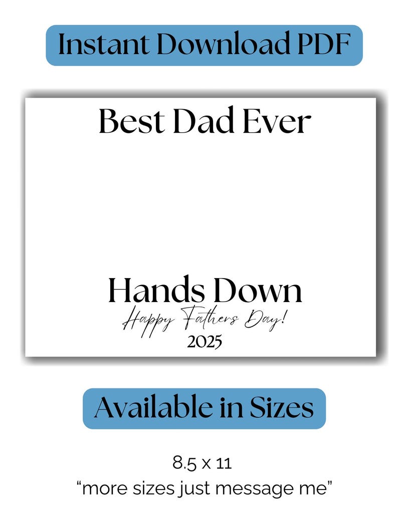 Best Dad Ever Hands Down DIY Printable Handprint Art First Father's