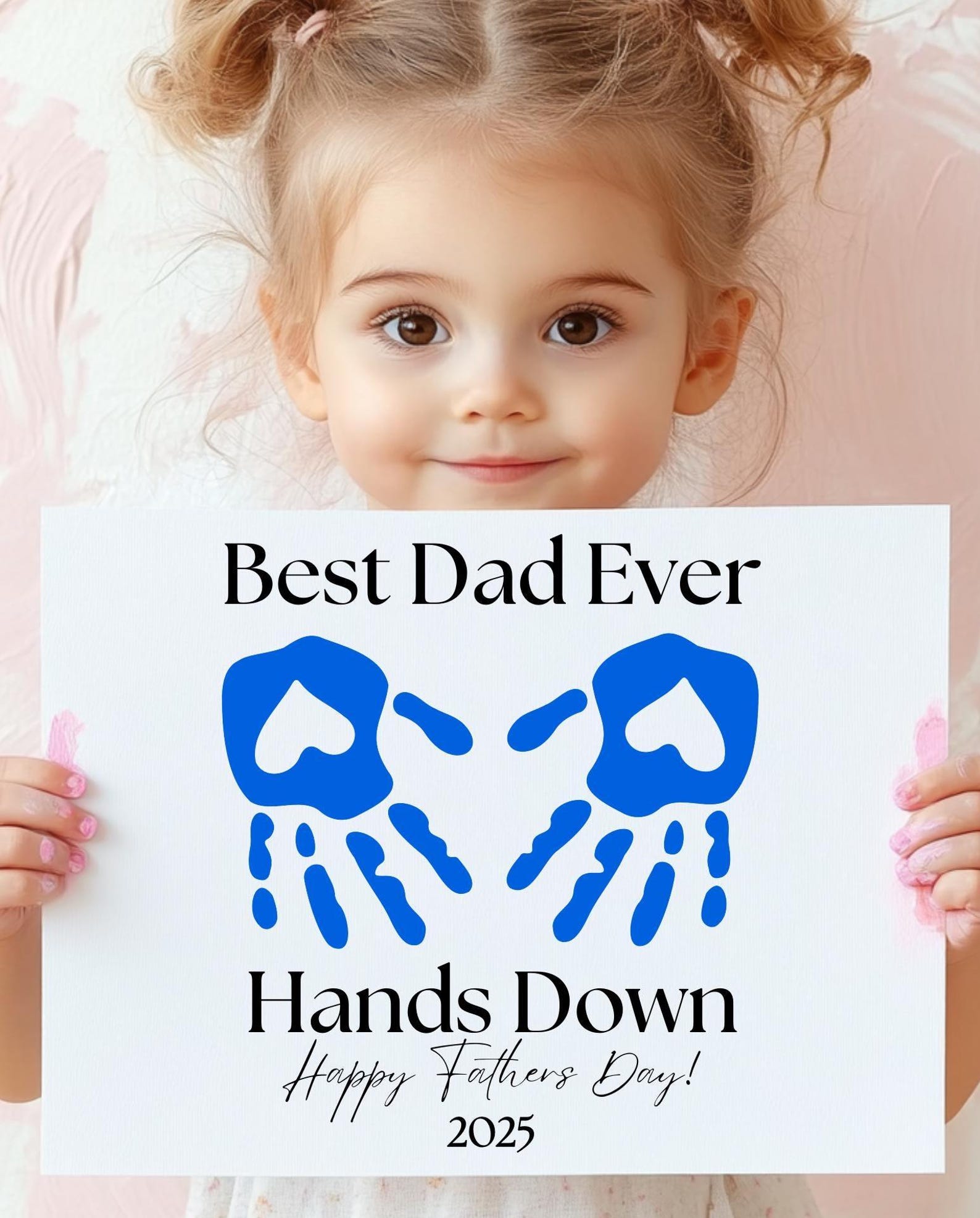 Best Dad Ever Hands Down DIY Printable Handprint Art First Father's