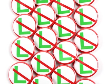 25 Pack - NO “L” - NOEL Funny Christmas Holiday Pinback Buttons – 1.5 Inch Round