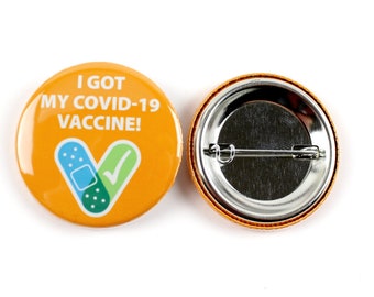 Everyone I Got Vaccinated Recipient Notification Encouraged Public Health Pin Back Button Badges Round Lucky Badge Button Pins for Mens and Womens Brooches