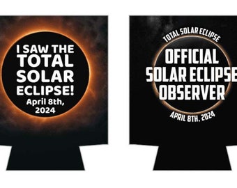 Eclipse totale de soleil du 8 avril 2024, pochette isotherme pour boissons astronomie