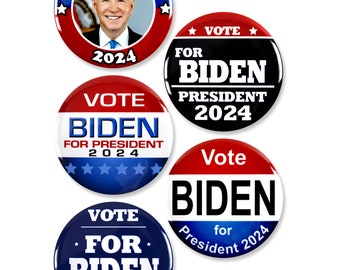 5 Pack - Vote Biden 2024 Political Campaign Pinback Buttons - 2.25 Inch