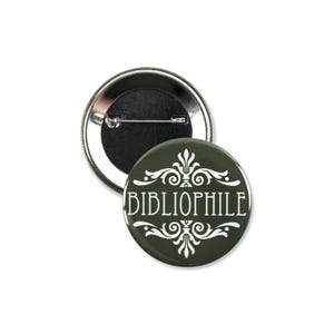 5 Pack - Bibliophile Book Lovers Pinback Button Badges - 2.25 Inch
