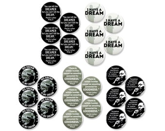 25 Pack - Dr. Martin Luther King Jr Day Celebrating His Dream Pinback Buttons - 2.25 Inch