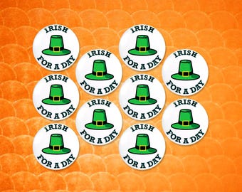 Set van 10 - Irish For A Day St. Patrick's Day-speldknoppen - 2,25 inch