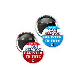 10 Pack - Ask Me I Can Help You Register to Vote! Pinback Button Badges - 3 Inch