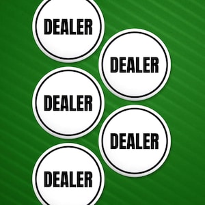 5 Pack - Casino Poker Game Accessory Dealer Markers/Buttons - 2.25 Inch