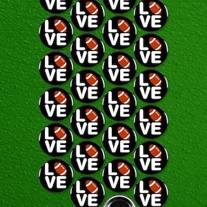 25 Pack - Love Football Pinback Buttons - 1.5 Inch