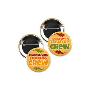 10 Pack - Thanksgiving Crew Pinback Button Badges - 2.25 Inch