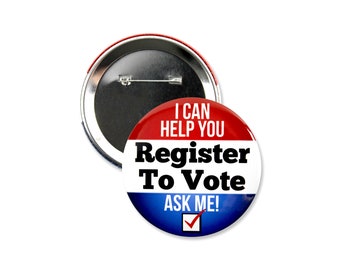 5 Pack - I Can Help You Register to Vote! Pinback Button Badges - 3 Inch