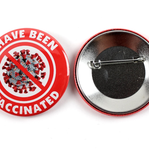 25 Pack - I Have Been Vaccinated – Covid-19 Vaccine Recipient Notification Public Health Pinback Button Badges – 2.25 Inch Round