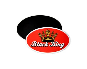 1 Pack - Aimant Flexible Black King Pride - Ovale 5x3 Pouces