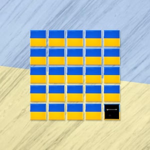 25 Pack - Ukrainian National Flag Pinback Button Badges - 2 Inch Square