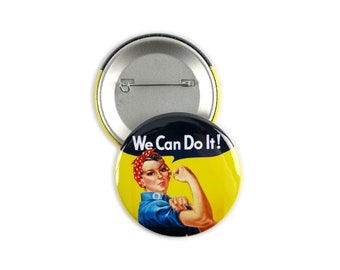 25 Pack - Rosie The Riveter We Can Do It - 2.25 Inch Round Buttons