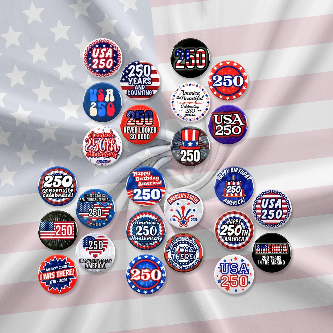 【新品未使用】アメリカ合衆国 日本大使館 限定 米国建国250周年記念ピンバッジ 25個パック - アメリカ建国250周年記念 7月4日 500周年記念 ピンバッジ