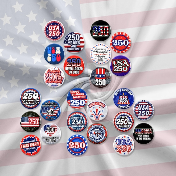 【新品未使用】アメリカ合衆国 日本大使館 限定 米国建国250周年記念ピンバッジ 25個パック - アメリカ建国250周年記念 7月4日 500周年記念 ピンバッジ