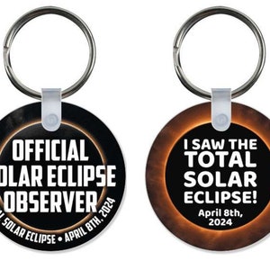 Total Solar Eclipse April 8th 2024 Astronomy Aluminum Keychain - 2 Inch Round