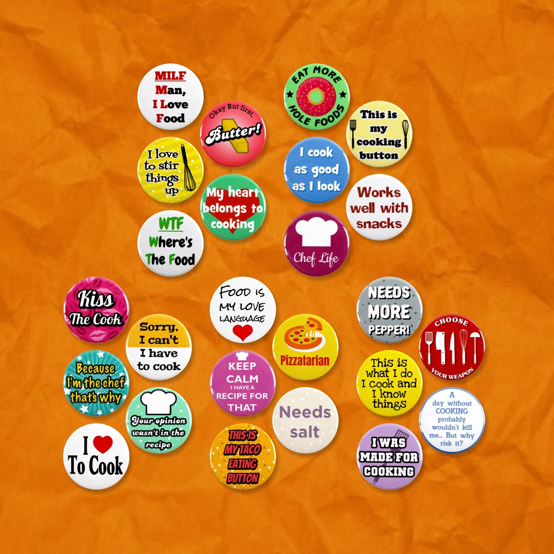 25 Pack - Cooking Humor Mega Pack Pinback Buttons - 1.5 Inch - Etsy