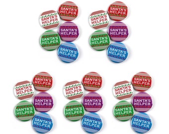 25 Pack - Santa's Helper Ugly Sweater Christmas Holiday Pinback Buttons – 2.25 Inch Round