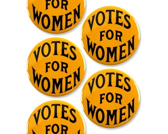 5 Pack - Votes for Women Vintage Design Pinback Buttons - 2.25 Inch