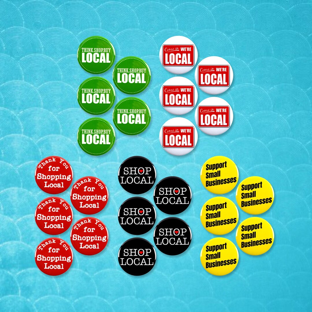 25 Pack - Small Local Business Variety Pack Pinback Buttons - 2.25 Inch ...
