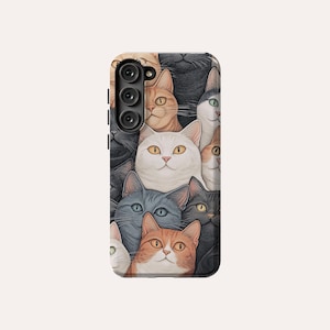 Cute Cats Phone Case Kawaii Cats Phone Cover Fit For Samsung Galaxy S25 S24 Plus S24 FE S23 Ultra 23 FE S23 Plus S20 FE Note 20
