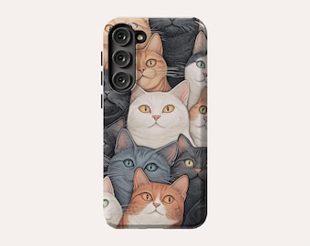Leuke Katten Telefoon Geval Kawaii Katten Telefoon Cover Fit Voor Samsung Galaxy S25 S24 Plus S24 FE S23 Ultra 23 FE S23 Plus S20 FE Note 20
