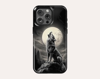 Moon Wolf Phone Case Alpha Animal MagSafe Phone Cover Fit For iPhone 17 Pro Max 16 Pro Max 15 14 13 Pro 12 11 Pro XS XR 7 8 Plus