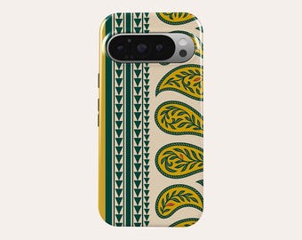 Yellow Paisley Phone Case Floral Pattern Phone Cover Fit For Google Pixel 10 Pro XL 9A 9 Pro XL 8A 8 Pro 7 Pro 7A Pixel 6A 6 Pro