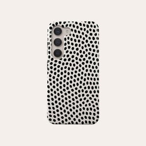 Black Polka Dots Phone Case Abstract Pebbles Phone Cover Fit For Samsung Galaxy S25 S24 Plus S24 FE S23 Ultra 23 FE S23 Plus S20 FE