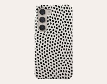 Black Polka Dots Phone Case Abstract Pebbles Phone Cover Fit For Samsung Galaxy S25 S24 Plus S24 FE S23 Ultra 23 FE S23 Plus S20 FE