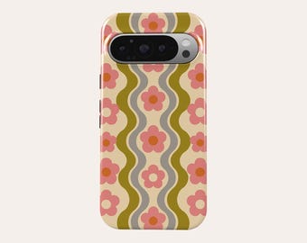 Retro Floral Phone Case 70s Hippie Phone Cover Fit For Google Pixel 10 Pro XL 9A 9 Pro XL 8A 8 Pro 7 Pro 7A Pixel 6A 6 Pro