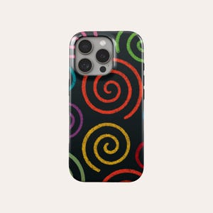 Colored Spiral Phone Case Aesthetic Phone Cover Fit For iPhone 16 Pro Max 15 Pro 13 11 Pro 12 13 Mini iPhone X XS Max XR 7 Plus