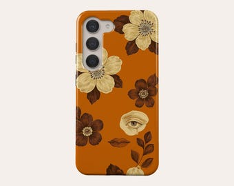 フローラルアートの携帯電話ケース、抽象的な携帯電話カバー、Samsung Galaxy S25 S24 Plus S24 FE S23 Ultra 23 FE S23 Plus S20 FE Note 20に適合