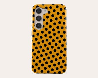 Dots Yellow Phone Case Retro Funky Phone Cover Fit For Samsung Galaxy S25 S24 Plus S24 FE S23 Ultra 23 FE S23 Plus S20 FE