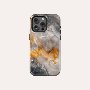 Orange and Grey Marble Phone Case Marble Phone Cover Fit For iPhone 16 Pro Max 15 Pro 13 11 Pro 12 13 Mini iPhone X XS Max XR 7 Plus