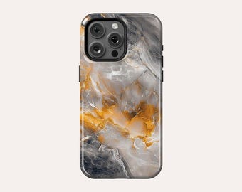 Orange and Grey Marble Phone Case Marble MagSafe Phone Cover Fit For iPhone 17 Pro Max 16 Pro Max 15 14 13 Pro 12 11 Pro XS XR 7 8 Plus