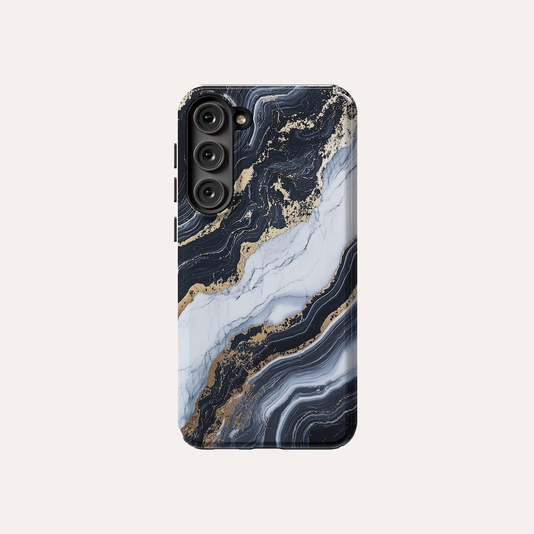 Dark Blue Marble Phone Case Marble Phone Cover Fit for Samsung