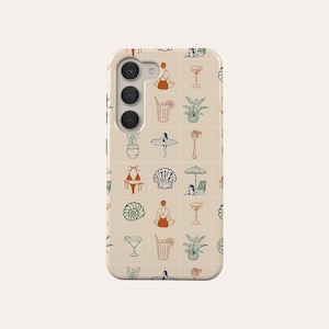 Tropical Summer Vibes Phone Case Minimalistic Beach Phone Cover Fit For Samsung Galaxy S25 S24 Plus S24 FE 23 FE S23 Plus S20 FE Note 20