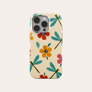 Dragonfly Phone Case Aesthetic Floral MagSafe Phone Cover Fit For iPhone 17 Pro Max 16 Pro Max 15 14 13 Pro 12 11 Pro XS XR 7 8 Plus