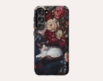 Kat Art Telefoon Geval Leuke Kat Telefoon Cover Fit Voor Samsung Galaxy S25 S24 Plus S24 FE S23 Ultra 23 FE S23 Plus S20 FE Note 20