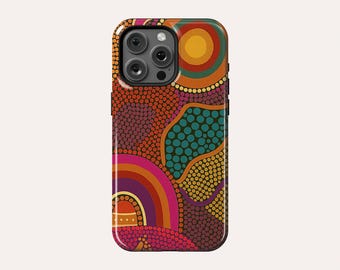 Aboriginal Art Phone Case Australian Painting Art MagSafe Phone Cover Fit For iPhone 17 Pro Max 16 Pro Max 15 14 13 Pro 12 11 Pro XS XR 7 8