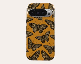 Aesthetic Moth Phone Case Dark Gothic Vintage Moth Phone Cover Fit For Google Pixel 10 Pro XL 9A 9 Pro XL 8A 8 Pro 7 Pro 7A Pixel 6A 6 Pro