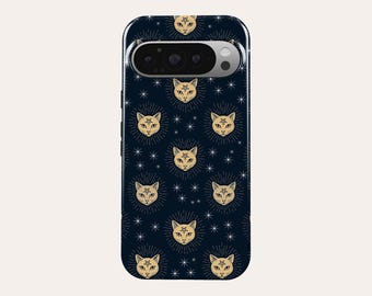 Mystic Cat Phone Case Gothic Witchy Cat Phone Cover Fit For Google Pixel 10 Pro XL 9A 9 Pro XL 8A 8 Pro 7 Pro 7A Pixel 6A 6 Pro