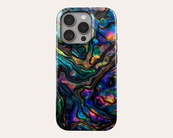 Colorful Pearl Print Phone Case Iridescent Mother of Pearl MagSafe Phone Cover Fit For iPhone 17 Pro Max 16 Pro 15 14 13 Pro 12 11 Pro XS 8