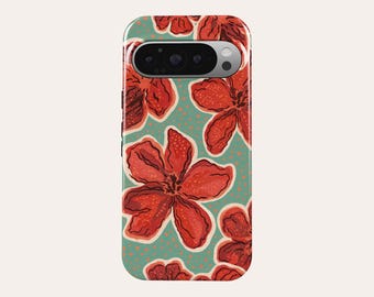 Retro Floral Phone Case Vintage Floral Pattern Phone Cover Fit For Google Pixel 10 Pro XL 9A 9 Pro XL 8A 8 Pro 7 Pro 7A Pixel 6A 6 Pro
